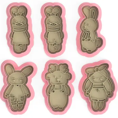 Vintage Bunnies Easter Cookie Cutter And Embosser Stamp • $44.99