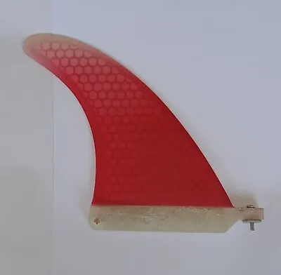 Surfboard Honeycomb Longboard Fin 6” Inch + Plate & Screw.SUP Mal Fins. Red. • £24.99