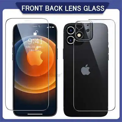Front+Back+Camera Lens Tempered Glass Screen Protector For IPhone 12 13 Pro Max • £3.99