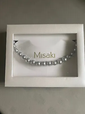 Misaki Simulated Metallic/stainless Steel Covered Pearl Beaded Necklace • $99.99