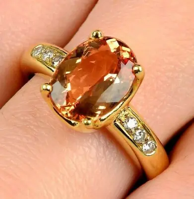 HANS H STERN Brazil - 18ct Gold Diamond And Orange Topaz Ring - 2.63ct • £1499.99