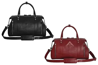 HOLDALL Cowhide Leather Weekend Bag Traveling Outdoor Luggage Hand Carry Gym Bag • £95.99