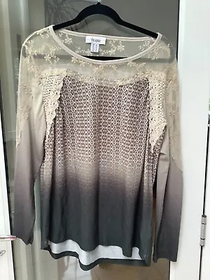 HEINE Linea Tesini Tunic Top Size 20 With Lace Sleeves • £14