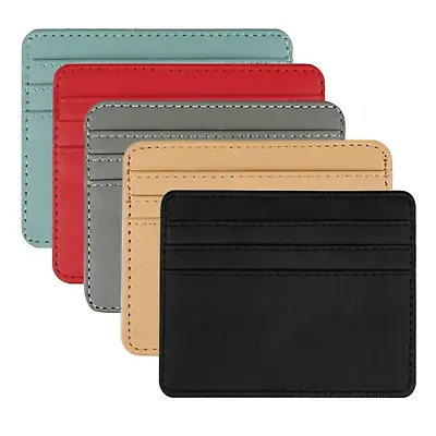 Slim Leather ID Card Monney Holder Front Pocket Wallet Unisex Men Women • $3.99