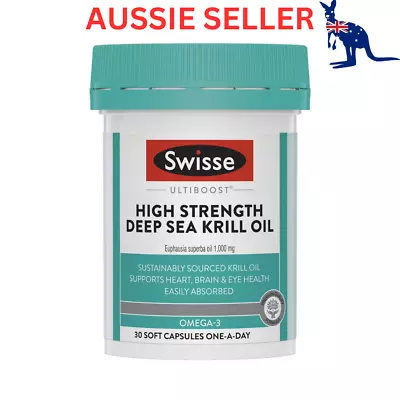 Swisse Ultiboost High Strength Deep Sea Krill Oil Omega-3 30 Capsules • $35.99