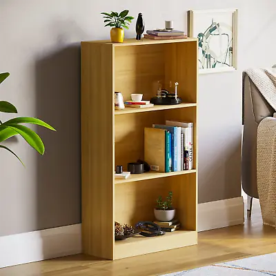 3 4 5 Tier Bookcase Display Bookshelf Shelving Storage Wooden Organiser Unit • £34.99