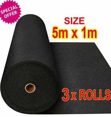 3 ROLLS OF Weed Control Fabric Ground Cover Membrane Garden Landscape 5M X 1M  • £10.99