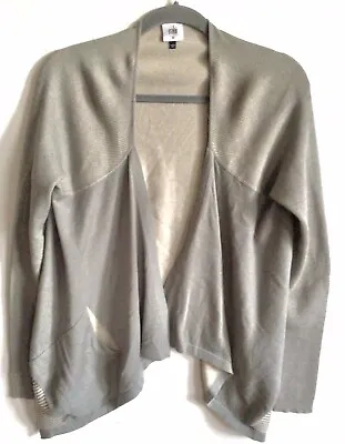 CAbi Sweater Cardigan Womens Medium Gray Open Front  Shirt Pocket • $14.99