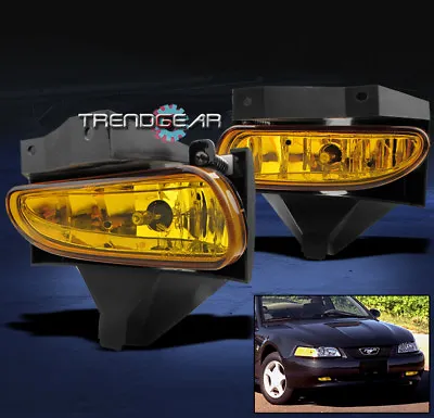 1999-2004 Ford Mustang Bumper Fog Lights Yellow 2000 2001 2002 2003 Gt Bullitt • $33.95