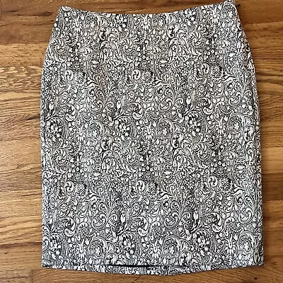 J. Jill Womens Embroidered Metallic Paisley Pencil Skirt Upholstery Sz 10 • $4.80