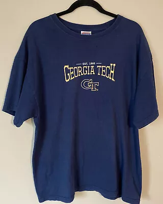 Vintage Hanes 90s Georgia Tech Yellow Jackets College T-Shirt Adult Size XL • $29.99