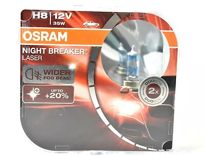 Osram H8 Night Breaker Laser Bright Headlight Bulb Wider Fog Beam 2 Pack • $28.99