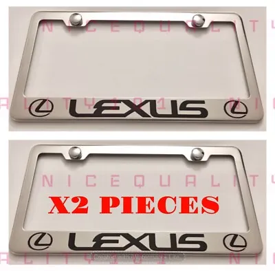 2X Lexus Stainless Steel Metal Finished License Plate Frame Holder • $19.99