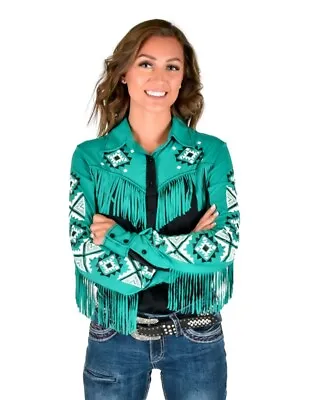 Cowgirl Tuff Western Shirt Womens L/S Print Fringe Specialty 100630 • $119.93
