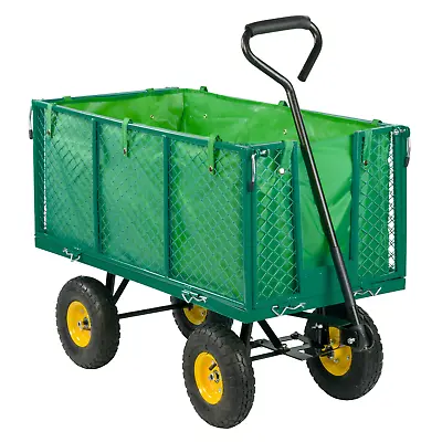 Extra Large Heavy Duty Garden Trailer Trolley Cart Large Capacity Outdoor Tool • £86.95