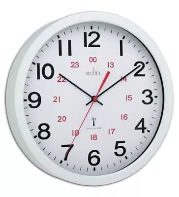 £52.71 • Buy Wall Clock Radio Controlled 30cm Wht 74172 White 36 5cm Large Bedroom Home Open