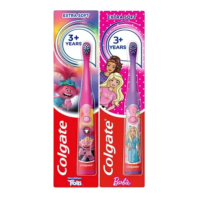 Colgate Kids Barbie & Trolls Extra Soft Battery Toothbrush 3+ Years • £5.87