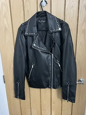 Miss Selfridge Black Faux Leather Biker Jacket • £10