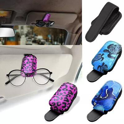 Leather Sunglasses Holder For Car Sun Visor Glasses Clip Eyeglass Organizer • $9.99