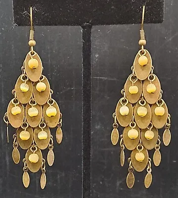Boho / Moroccan Style Chandelier Brass Earrings • $18.50
