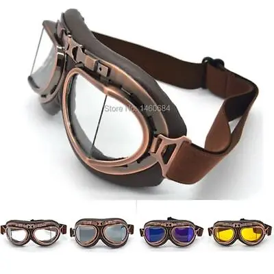 Evomosa Vintage Wwii Pilot Flying Goggles Outdoor Sports Goggle Glasses For Moto • $13