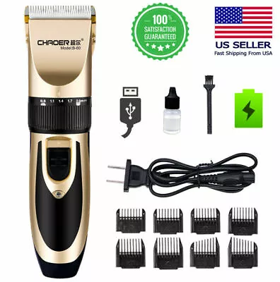 Rechargeable Electric Men Hair Clipper Shaver Trimmer Razor Haircut Grooming Kit • $19.99