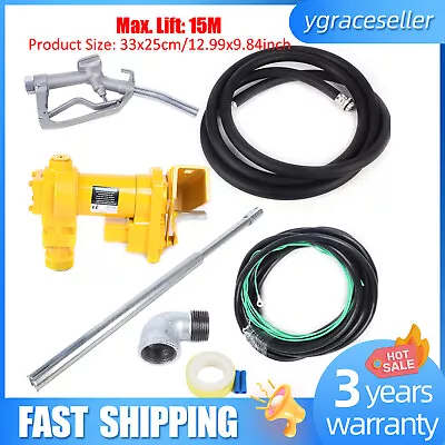  Fuel Transfer Pump With Hose & Manual Nozzle 20 GPM 12 Volt DC Motor • $191.90