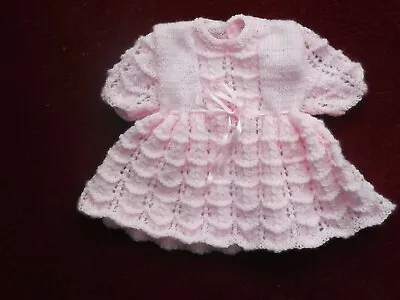 Brand New Hand Knitted Baby Girl Dress Fit 0/3 Mths • £5