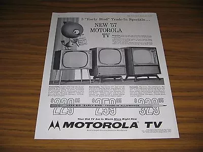 1957 Print Ad Motorola TV Sets Televisions ConsoletteSwiveletteConsole • $9.56