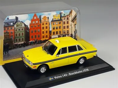 1970 VOLVO 144 - Stockholm Taxi - Yellow - 1/43 - AmerCom • $11.95