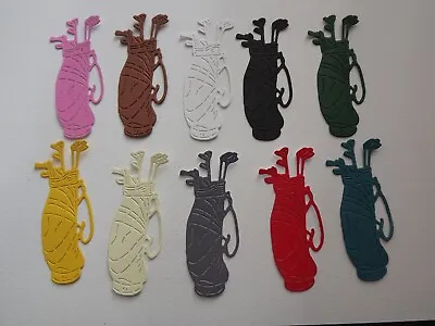 10 Die Cut Golf Bags With Clubs Cut In Assorted Coloured Card. C321=C322=C323 • £1.45