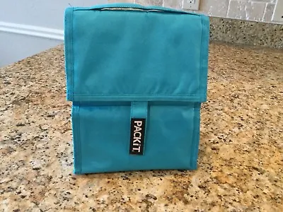 $8.99 • Buy PackIt Freezable Lunch Bag Tote Blue Excellent Cond