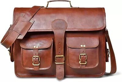 19  Shoulder Handmade Men's Oil Polished Leather Messenger Laptop Bag Genuine • $48.88