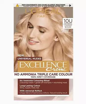 Loreal Excellence Creme No Ammonia Triple Care Hair Color 10U Universal Lightest • £13.95