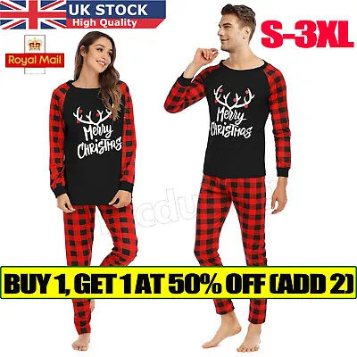 Family Matching Adult Christmas Pyjamas Xmas Nightwear Pajamas Couple PJs Set Mc • £8.99
