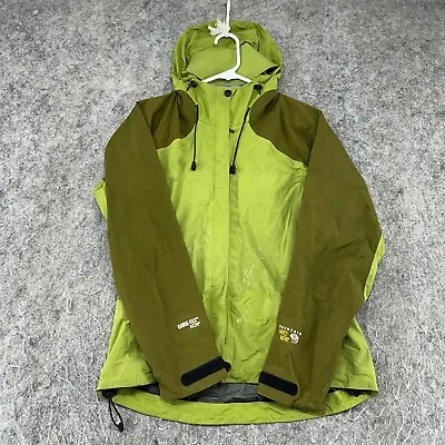 Mountain Hardwear Jacket Womens 6 Green Olive Gortex Lined Windbreker Rain Coat • $12.48
