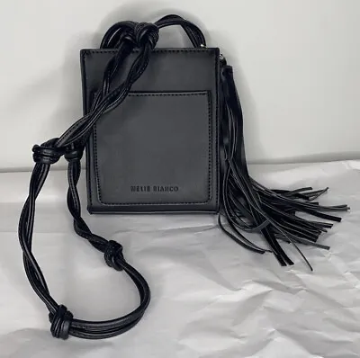 Melie Bianco Black Leather Shoulder Bag Pocketbook Handbag Bag • $15