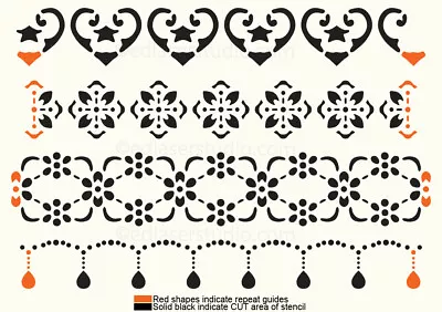 Border Stencil Lace Vintage Cardmaking Wedding Cake Paint Furniture Wall LA2 • £5.99