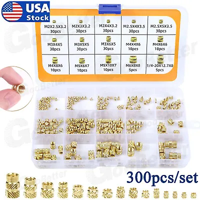 300x M2-M6 Brass Knurled Nut Threaded Heat Resistant Set Inserts For 3D Printing • $15.09