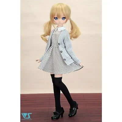 BJD 1/4 Volks Mini Super Dollfie Dream MDD MSD Dot One Piece & Knit Cardigan Set • $47.16