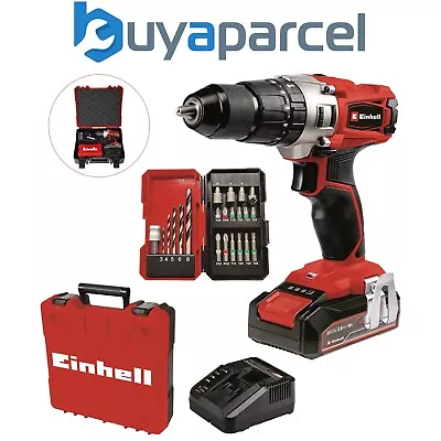 Einhell TE-CD Cordless Combi Drill PXC 18v Metal Chuck 2.5AH Battery Case + Set • £69.99