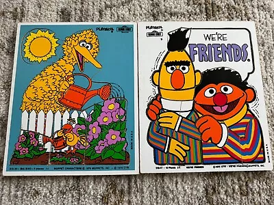 Vintage 1970s Playskool Big Bird Bert And Ernie Muppets Sesame Street Puzzles • $15