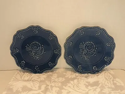 Vera Bradley My Home J Willfred 8.5   Salad Plates (2) Sunflower Embossed • $24.99