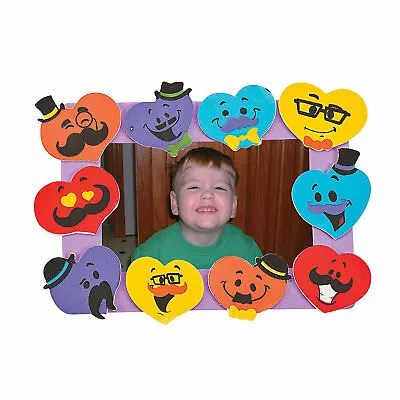 Mustache Heart Picture Frame Magnet Craft Kit - Craft Kits - 12 Pieces • $21.39