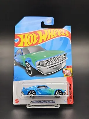 Hot Wheels 2023 Then And Now #244 '69 Ford Mustang Boss 302 Blue FALKEN TIRES • $9.99