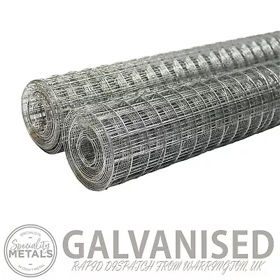 1  Galvanised Steel Welded Wire Mesh Rolls | Fencing Mesh | 5 Metre X 600mm Roll • £14.84