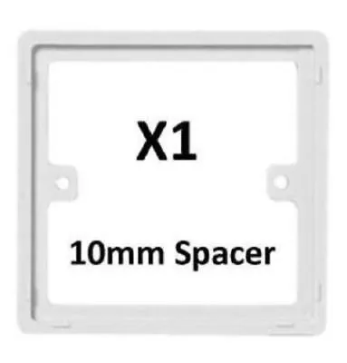 Bg 1gang Spacer Socket Frame Switch Back Box Plate 10mm Depth Square 817  • £3.99