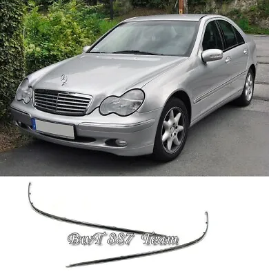 For Mercedes-benz C W203 2000 - 2007 Front Bumper Moulding Trim Chrome Pair L+r • $66.95