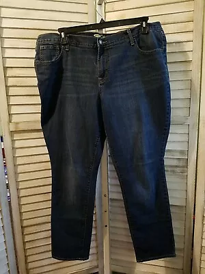 Old Navy Womens Jeans Size 20 R The Flirt Straight Leg Denim Blue Pockets H1935 • $12.86