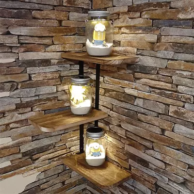 £18.93 • Buy 3 Tier Lucca Corner Shelf Modern Floating Wall Shelves Storage Display Shelving